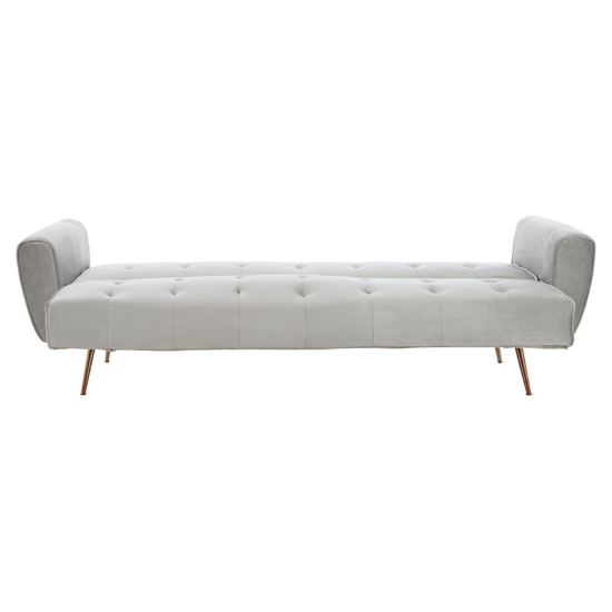 Emiw Upholstered Velvet Sofa Bed With Gold Legs In Grey_8