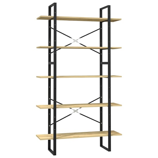 Emlen Extra Large Solid Pinewood 5 Tier Bookcase In Natural_3
