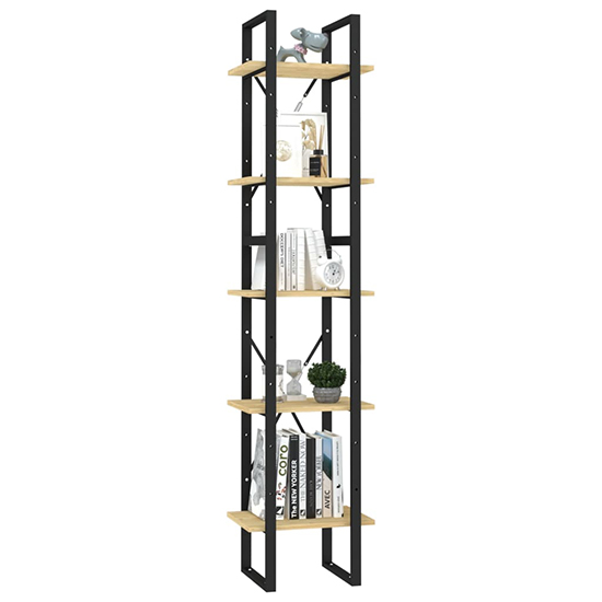 Emlen Small Solid Pinewood 5 Tier Bookcase In Natural
