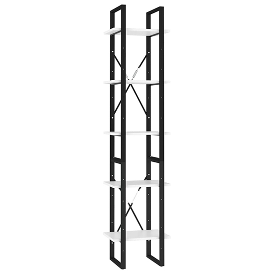Emlen 40cm Wooden 5 Tier Bookcase In White