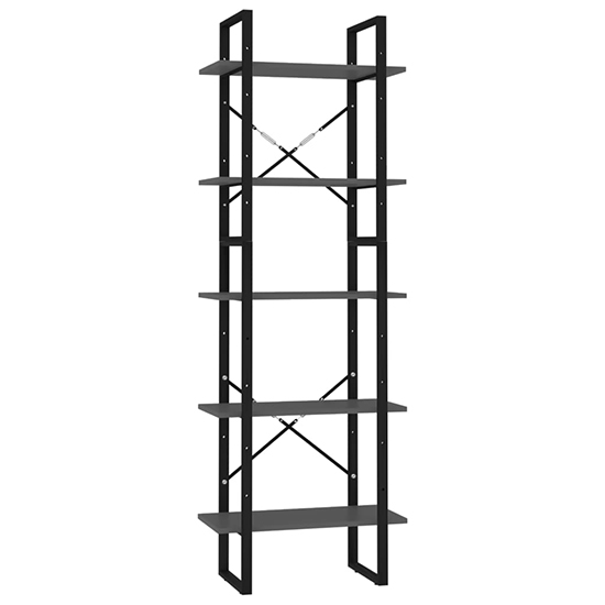 Emlen 60cm Wooden 5 Tier Bookcase In Grey