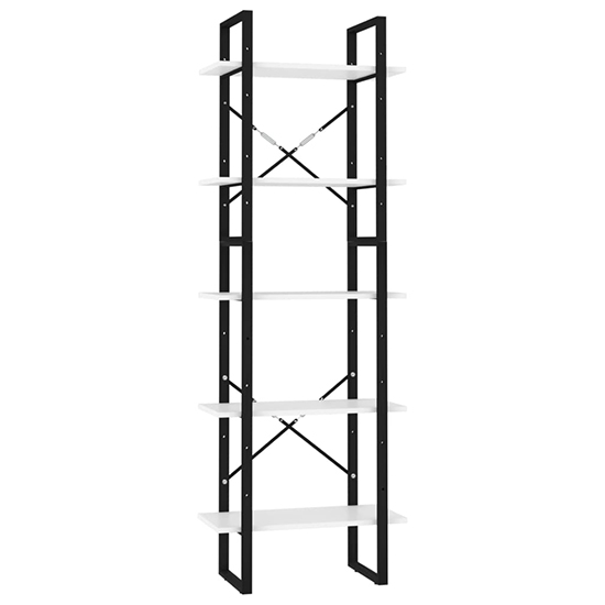 Emlen 60cm Wooden 5 Tier Bookcase In White
