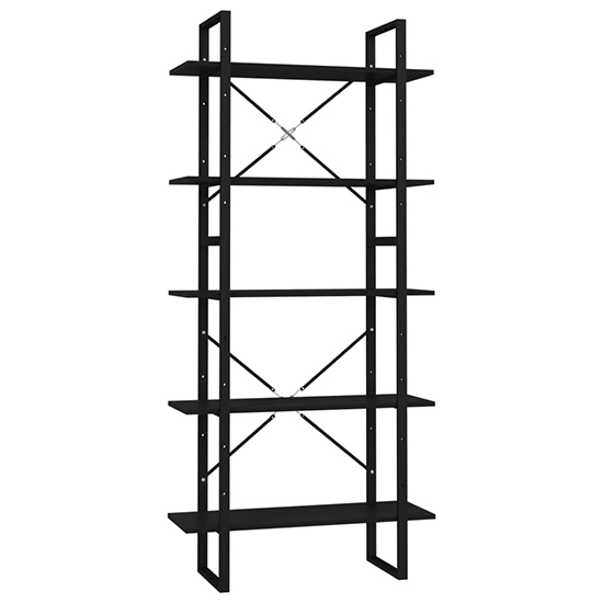 Emlen 80cm Wooden 5 Tier Bookcase In Black_3