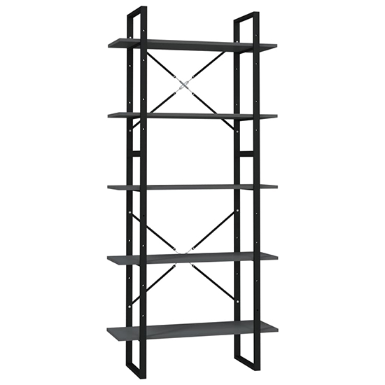Emlen 80cm Wooden 5 Tier Bookcase In Grey_3