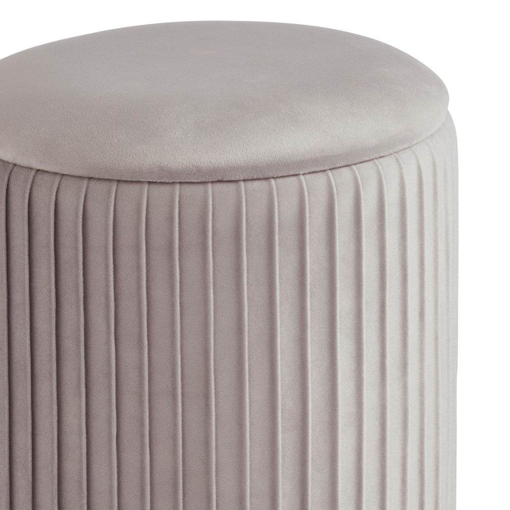 Emlira Velvet Storage Stool in Grey
