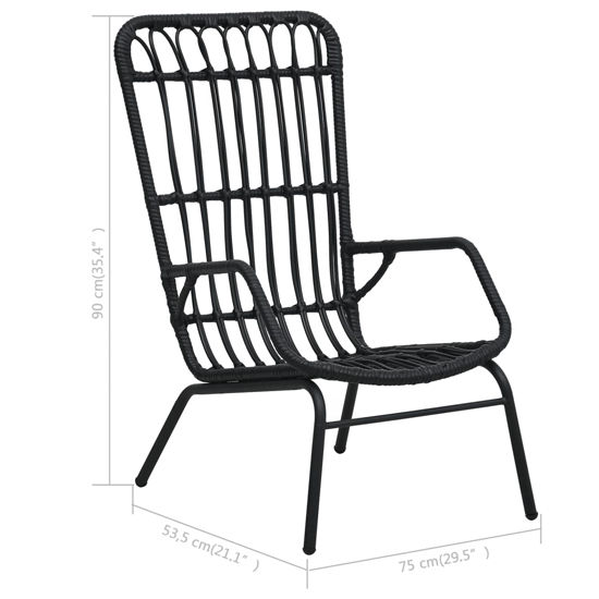 Emma Poly Rattan Garden Seating Chair In Black
