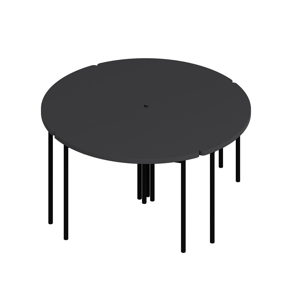 Emma Round Wooden Coffee Table in Anthracite