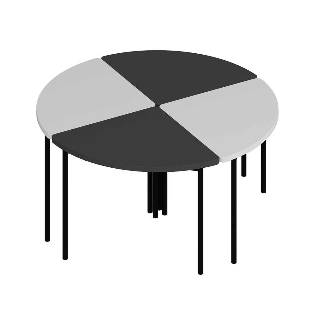 Emma Round Wooden Coffee Table in White and Anthracite