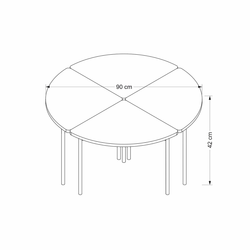 Emma Round Wooden Coffee Table in White and Anthracite