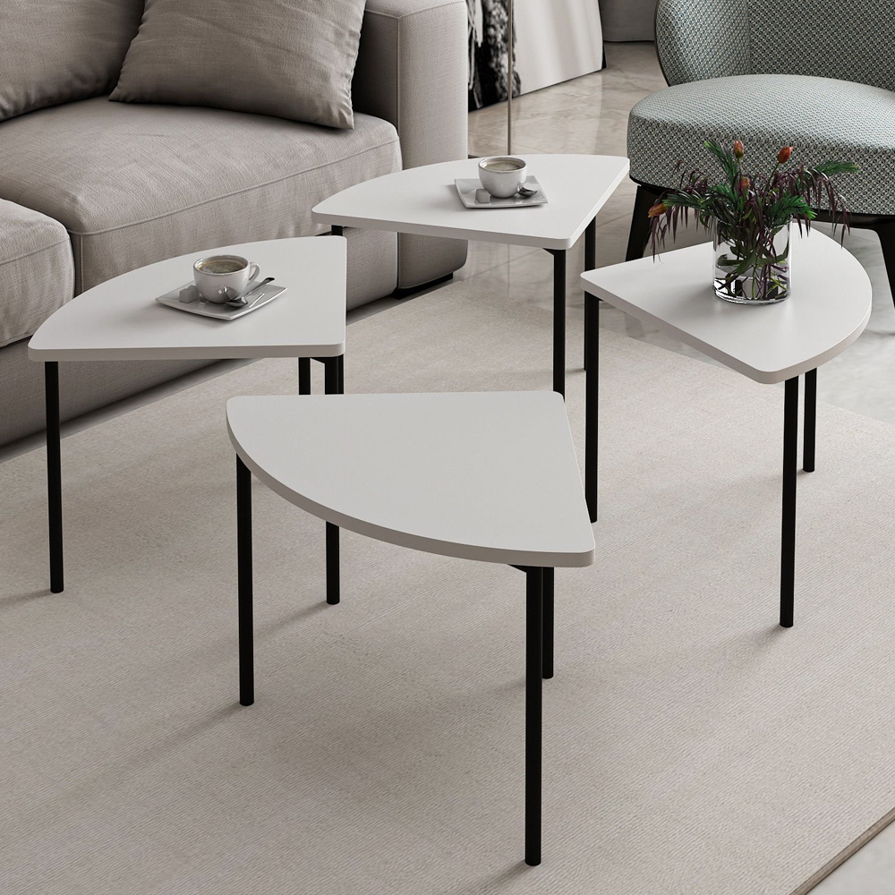 Emma Round Wooden Coffee Table in White