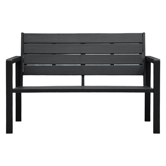 Emma Wooden Garden Seating Bench With Steel Frame In Black