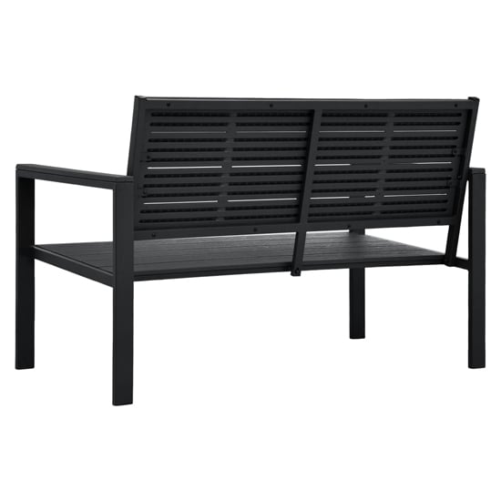 Emma Wooden Garden Seating Bench With Steel Frame In Black_3