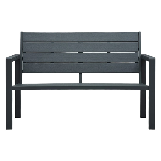 Emma Wooden Garden Seating Bench With Steel Frame In Grey_2