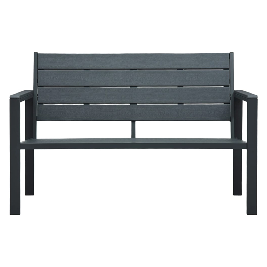 Emma Wooden Garden Seating Bench With Steel Frame In Grey