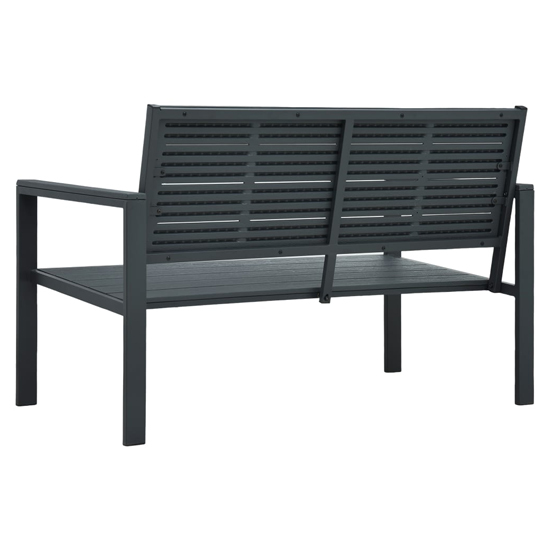 Emma Wooden Garden Seating Bench With Steel Frame In Grey_3