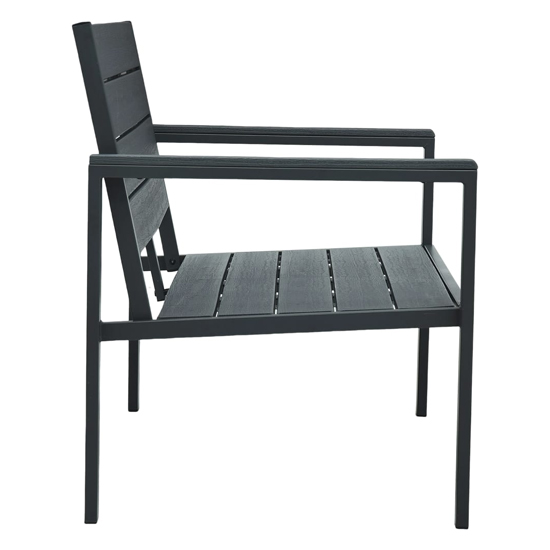 Emma Wooden Garden Seating Bench With Steel Frame In Grey