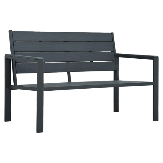 Emma Wooden Garden Seating Bench With Steel Frame In Grey