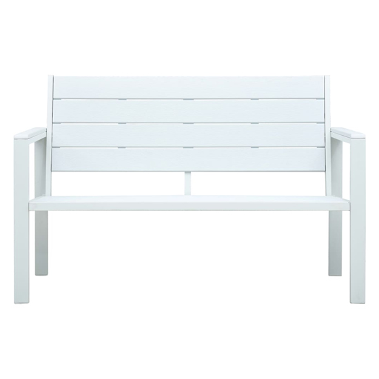 Emma Wooden Garden Seating Bench With Steel Frame In White
