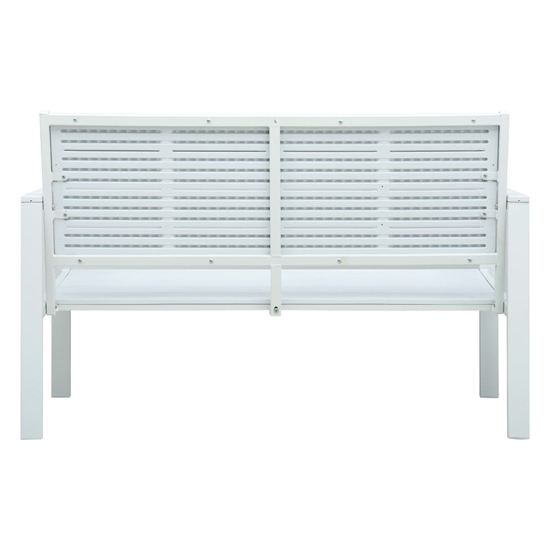 Emma Wooden Garden Seating Bench With Steel Frame In White