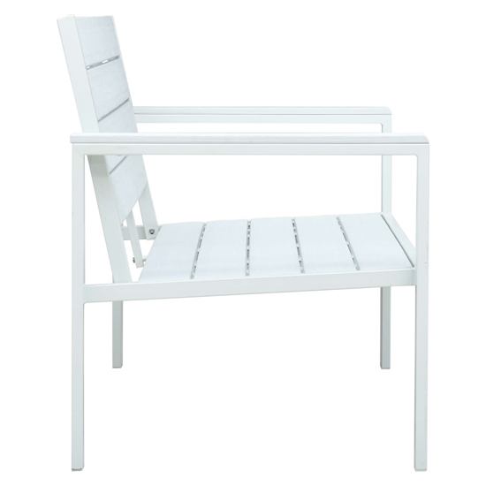 Emma Wooden Garden Seating Bench With Steel Frame In White