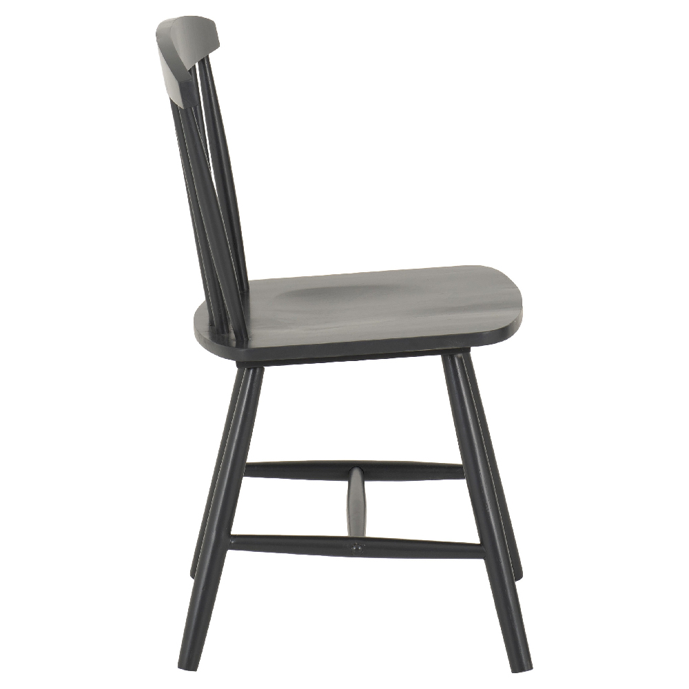 Emmett Dark Grey Wooden Dining Chairs In Pair