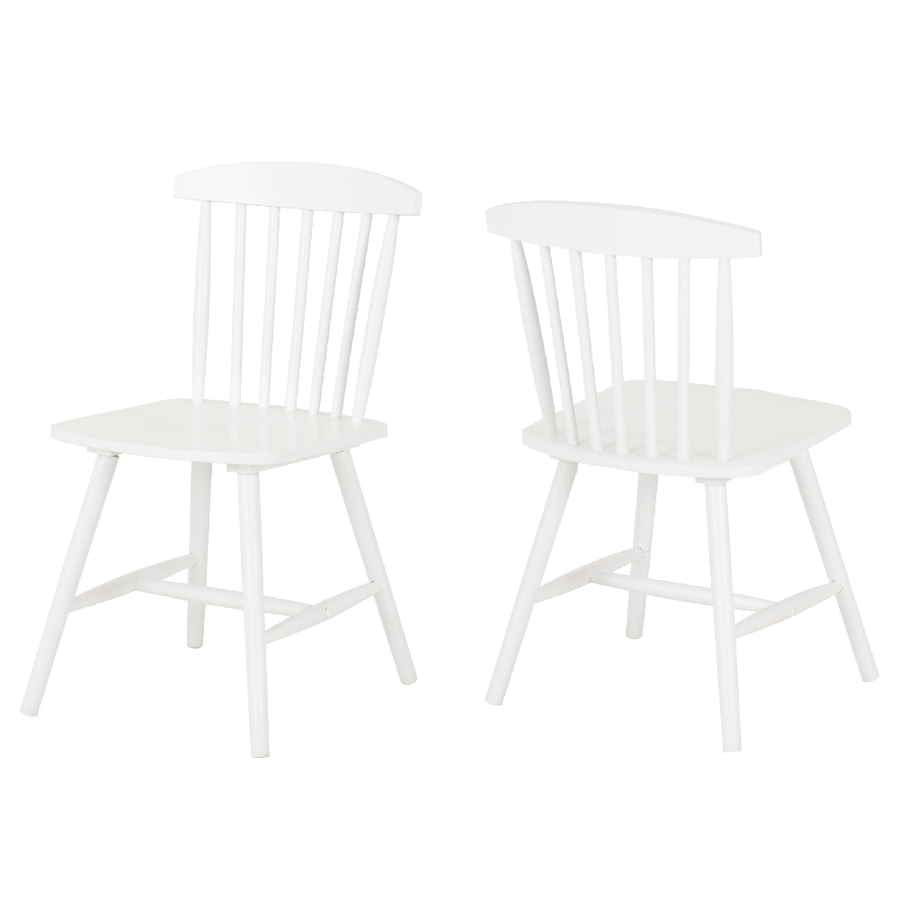 Emmett White Wooden Dining Chairs In Pair