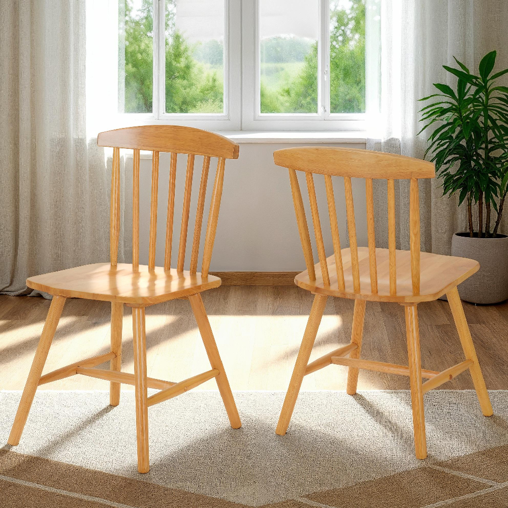 Emmett Wooden Extending Dining Table With 4 Chairs In Natural Oak