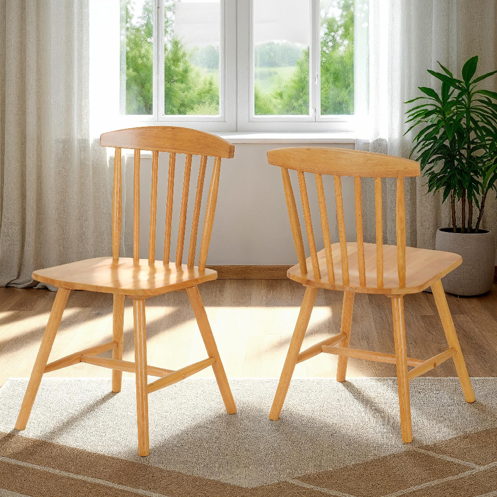 Emmett Wooden Extending Dining Table With 6 Chairs In Natural Oak