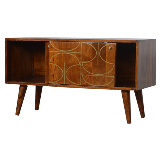 Emmis Wooden Gold Inlay Abstract TV Sideboard In Chestnut_3