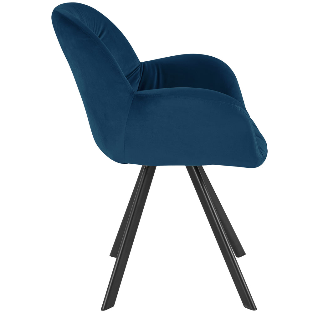 Emonte Navy Blue Velvet Dining Chairs in Pair