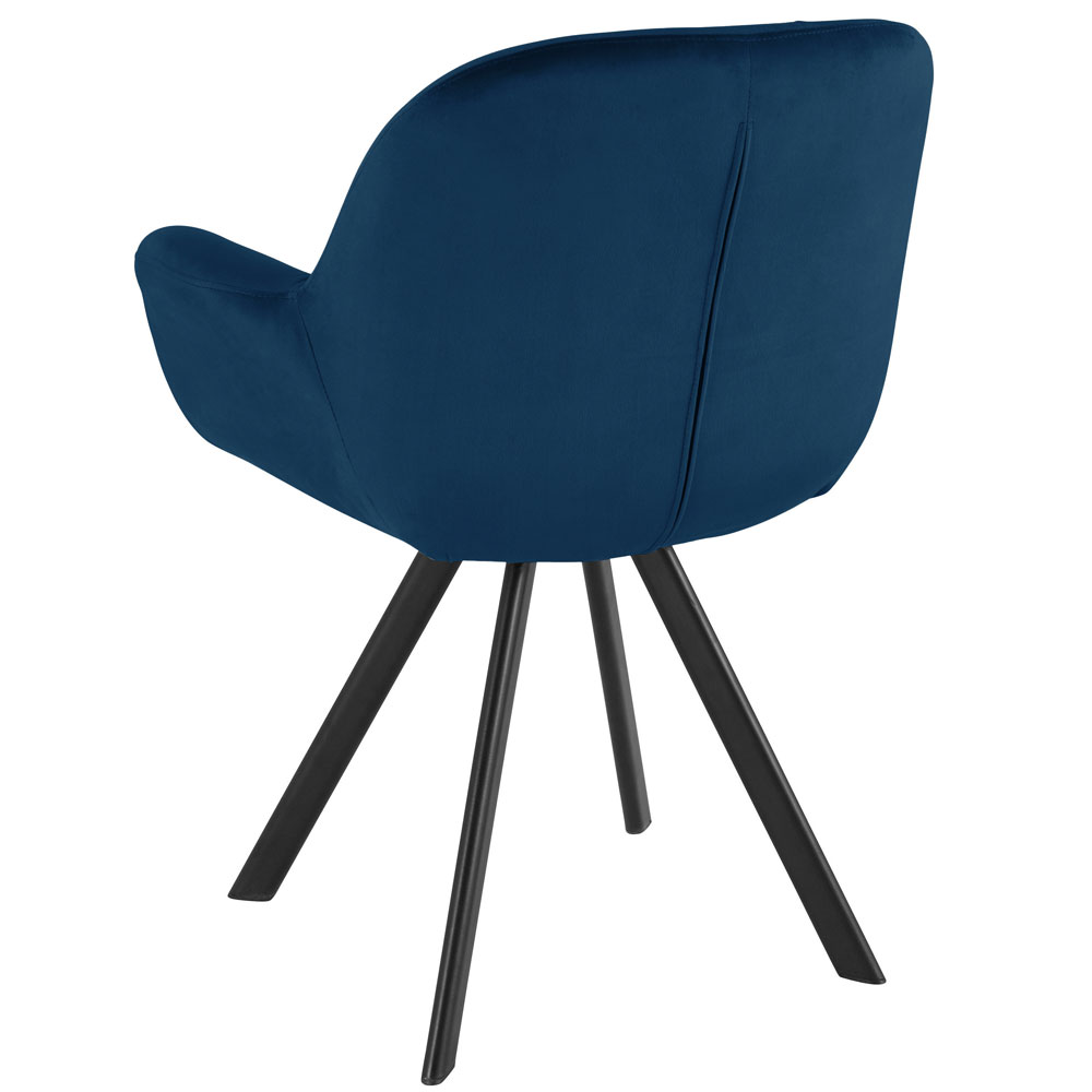 Emonte Navy Blue Velvet Dining Chairs in Pair