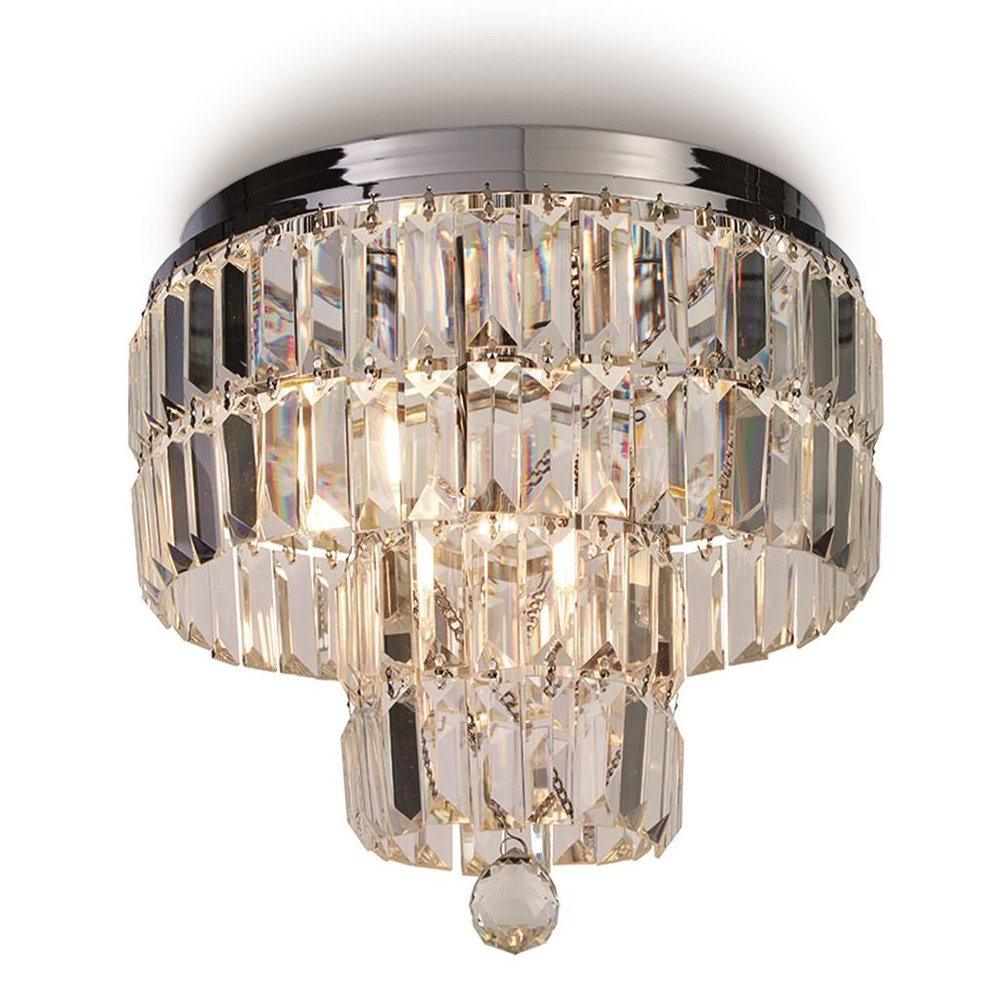 Read more about Empire 4 light clear crystal flush light in chrome