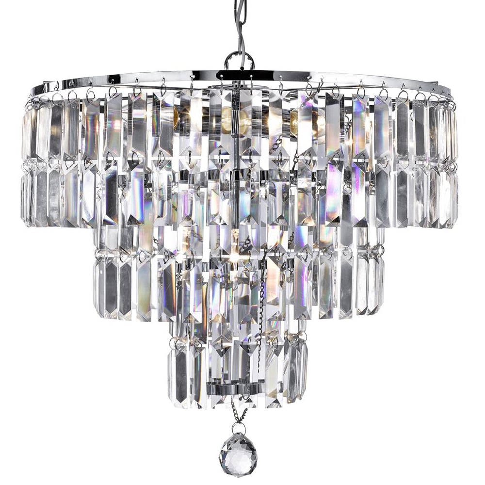 Read more about Empire 5 light clear crystal pendant light in chrome