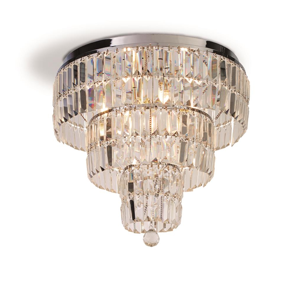Read more about Empire 6 light clear crystal flush light in chrome
