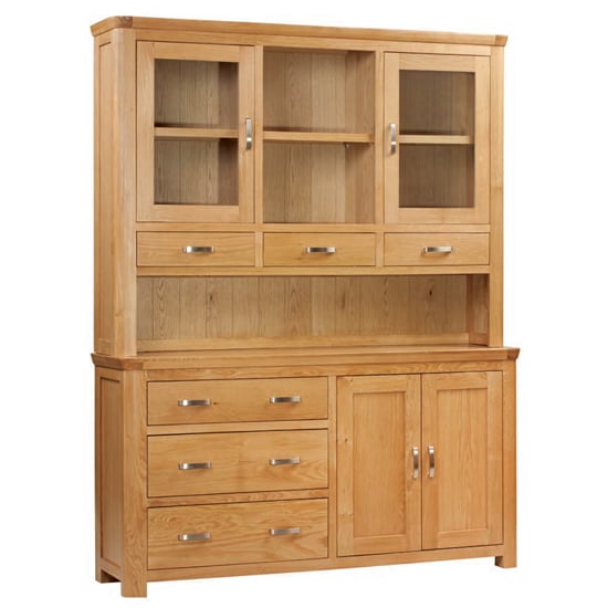 Product photograph of Empire Large Display Cabinet In Oak With 4 Doors And 6 Drawers from Furniture in Fashion