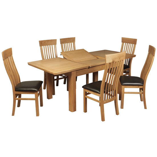 Product photograph of Empire Medium Butterfly Extending Dining Set With 6 Chairs from Furniture in Fashion