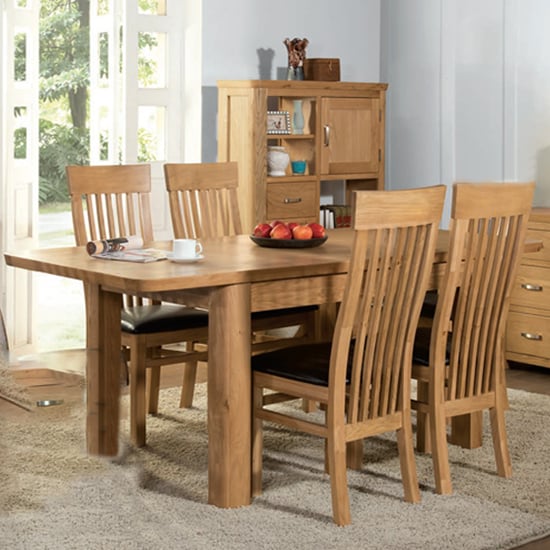 Product photograph of Empire Medium Extending Dining Set With 4 Chairs In Oak from Furniture in Fashion