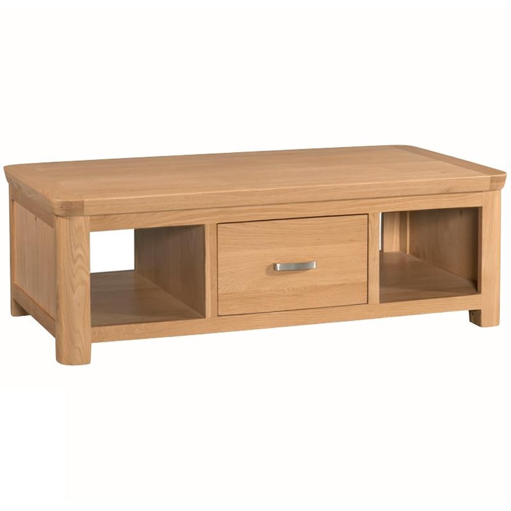 Empire Wooden Coffee Table With 1 Drawer In Oak