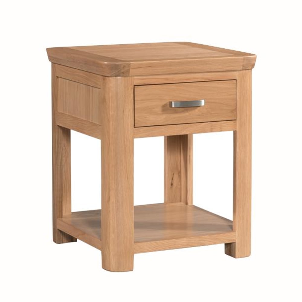 Empire Wooden Square End Table With 1 Drawer In Oak