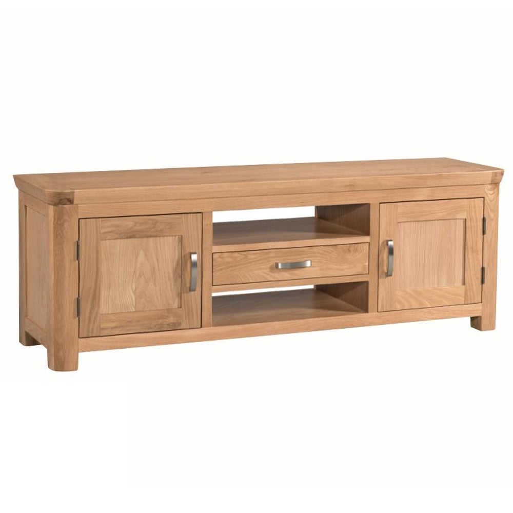 Empire Wooden TV Stand With 2 Doors 1 Drawer In Oak