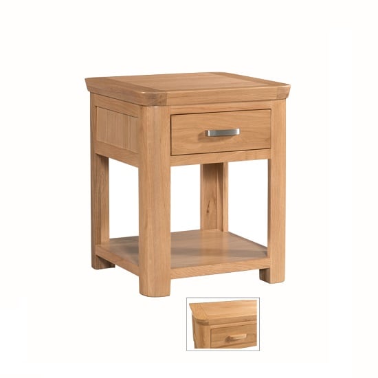 Photo of Empire square wooden end table with 1 drawer