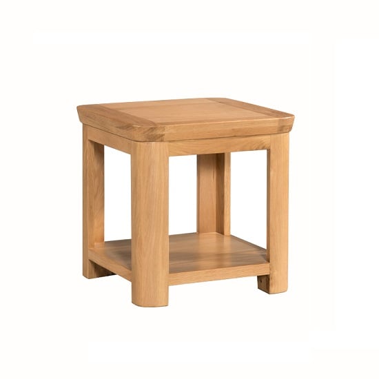 Empire Square Wooden Lamp Table With Undershelf