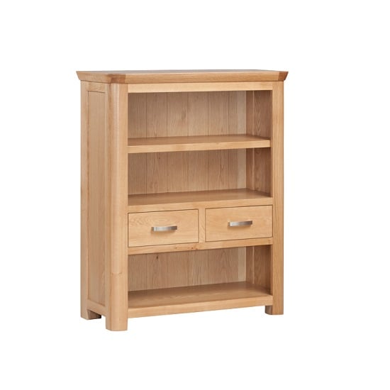 View Empire wooden low bookcase with 2 drawers