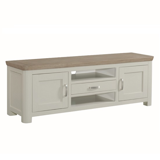 Empire Wide Wooden Tv Stand In Stone Painted 27857 Empire Wide Wooden Tv Stand In Stone Painted 1