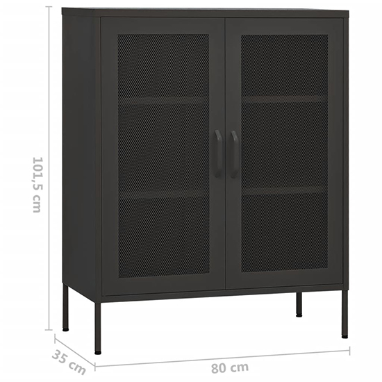 Emrik Steel Storage Cabinet With 2 Doors In Anthracite