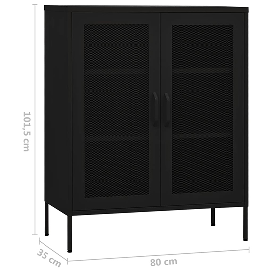 Emrik Steel Storage Cabinet With 2 Doors In Black_5