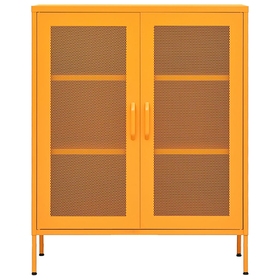 Emrik Steel Storage Cabinet With 2 Doors In Mustard Yellow_3