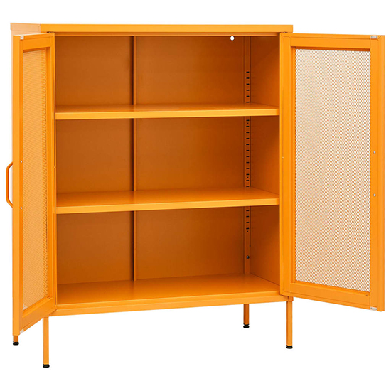 Emrik Steel Storage Cabinet With 2 Doors In Mustard Yellow_4