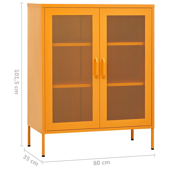 Emrik Steel Storage Cabinet With 2 Doors In Mustard Yellow_5