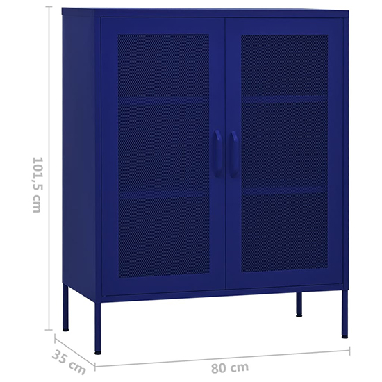 Emrik Steel Storage Cabinet With 2 Doors In Navy Blue_5
